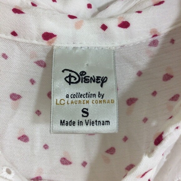 Disney LC Lauren Conrad Alice in Wonderland Sleeveless Button Front Blouse Small - Picture 3 of 5
